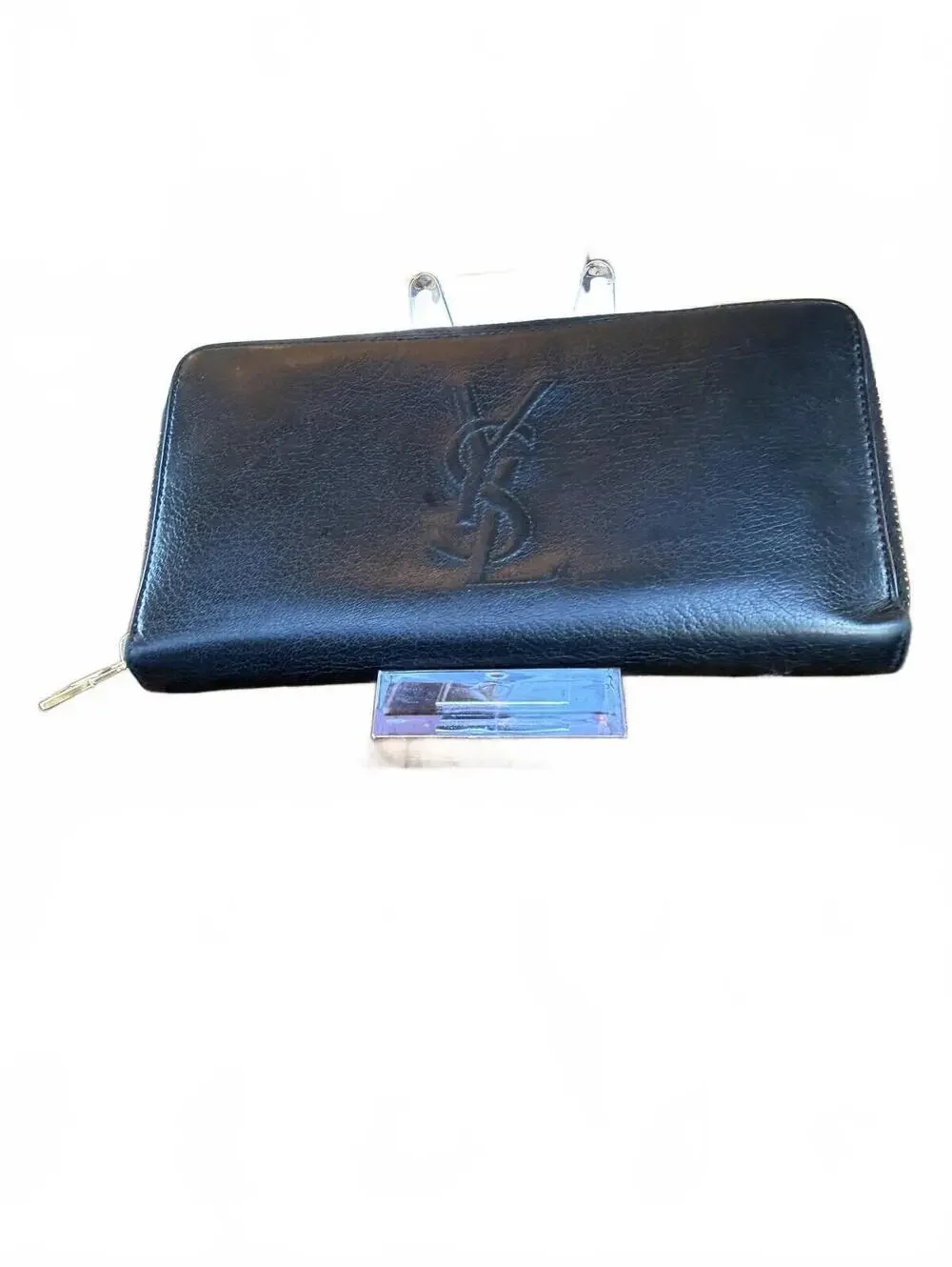Saint Laurent Black Leather Zip-Around Wallet - Picture 8 of 10